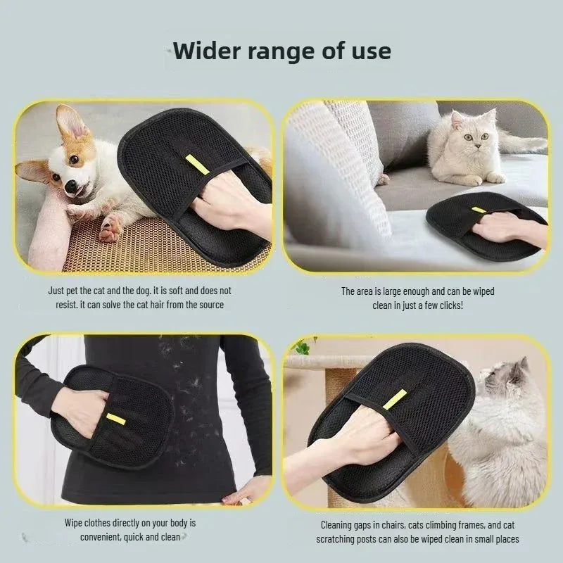 Katzenhaar-Handschuhe, Wollentfernungshandschuhe, deistatische Staubbürste für Hunde und Katzen, Zubehör für Hunde und Katzen, Kaninchen, L/Kurzhaar/Lockenhaar