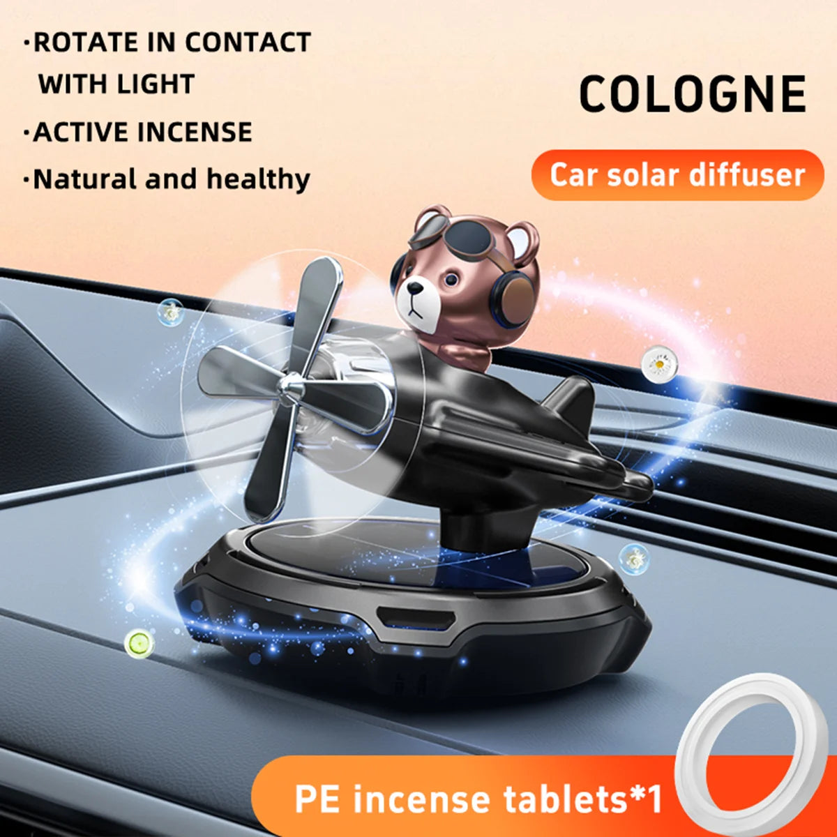 Solar-Auto-Duftspender | Niedlicher Bär & Hund | Aromatherapie - FUXL-Shopify