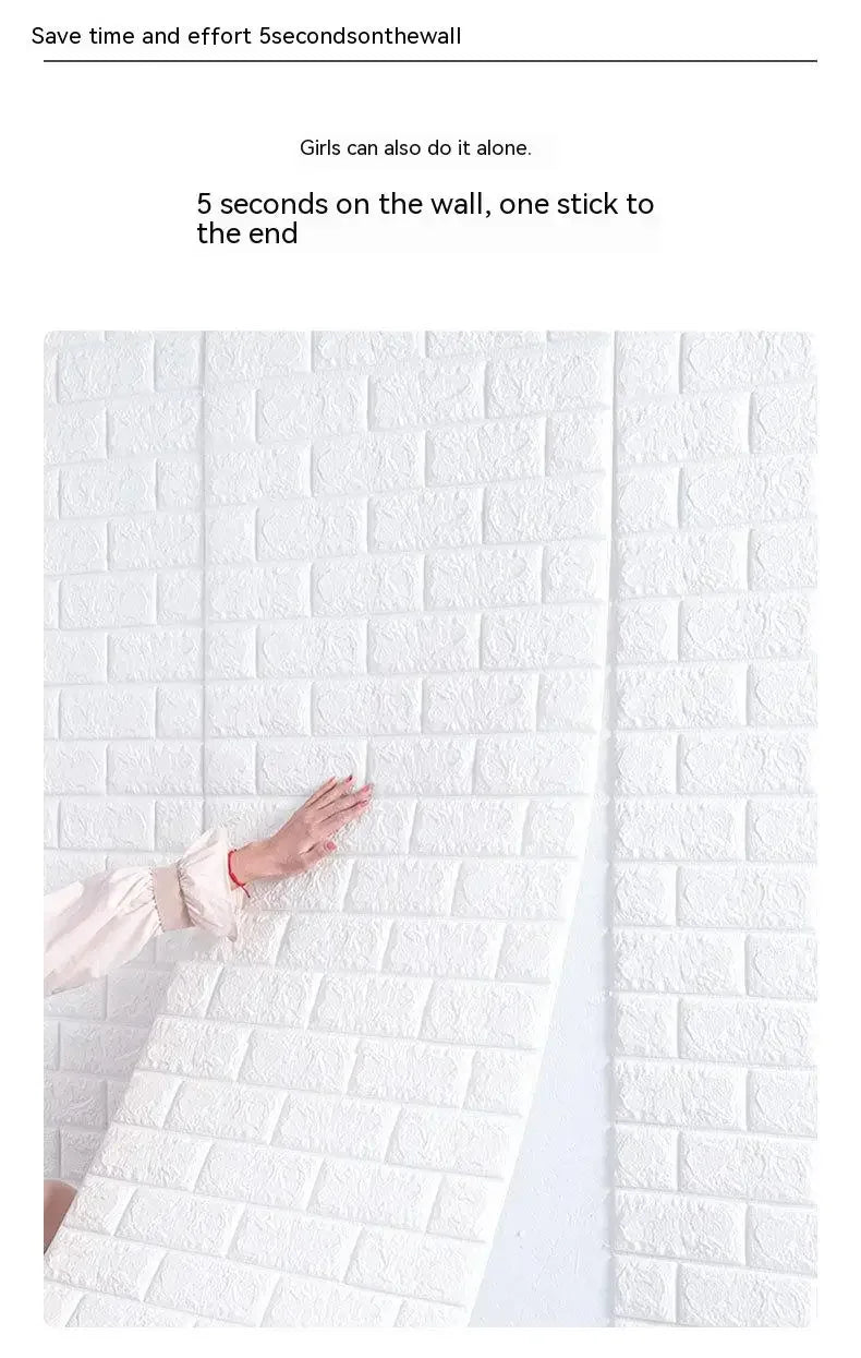 70 cm x 1/5/10 m 3D-Tapete, Dekoration, selbstklebend, antiker Schaumstoff, Ziegelstein-Tapete, Wohnzimmer, Schlafzimmer, wasserdichter 3D-Wandaufkleber