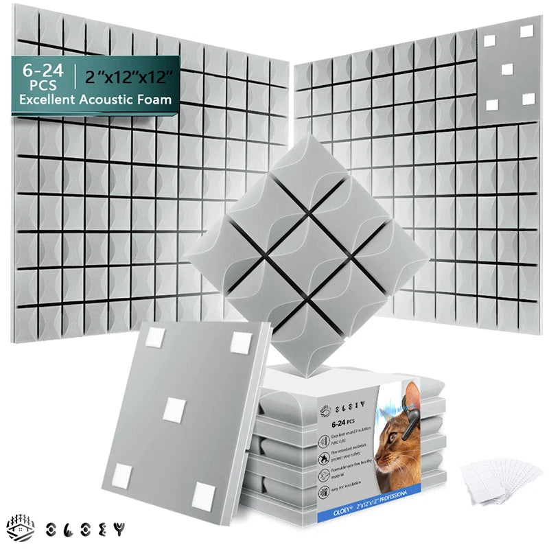 6/12/24 Stück Akustikpaneele selbstklebend – Schaumstoff zur Schalldämmung - FUXL-Shopify