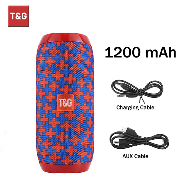 Bluetooth-Lautsprecher T&G TG117 Tragbare TWS-Soundbox Wasserdichter Lautsprecher Outdoor-Stereo-Surround-Lautsprecher unterstützen TF FM-Radio