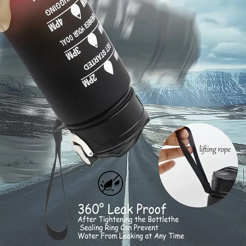 Sportwasserflasche mit zeitverfolgendem Strohhalm, auslaufsicherer, verriegelbarer Klappdeckel für einfaches Tragen, ideal für Outdoor-Abenteuer