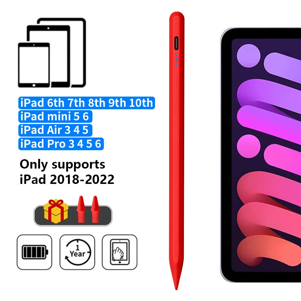Stylus Pen für Apple Pencil (2022-2018) mit LED-Power-Anzeige & Palm Rejection – Präziser Touch-Stift für iPad Pro/Air/Mini