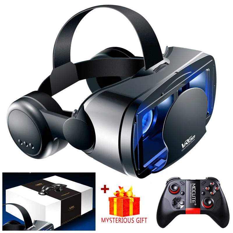 Virtual Reality 3D VR Headset Smart Brille Helm für Smartphones Handy Mobile 7-Zoll-Linsen Fernglas mit Controllern