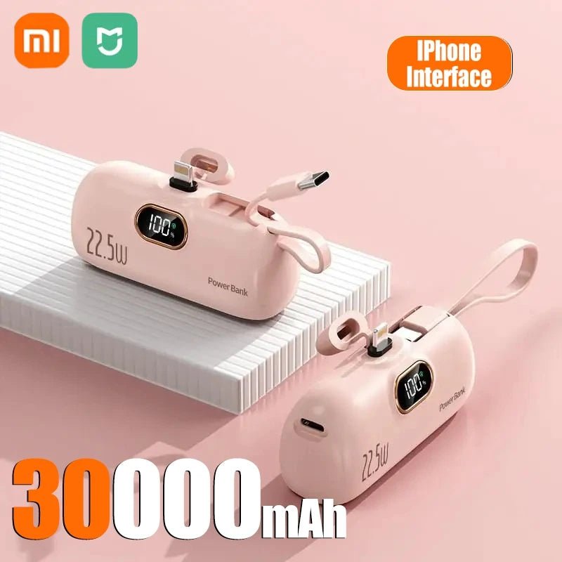Xiaomi Mini Praktische mobile Powerbank 30000 mAh Tragbares Schnellladen geeignet für iPhone 16 15 14 Samsung Externer Akku