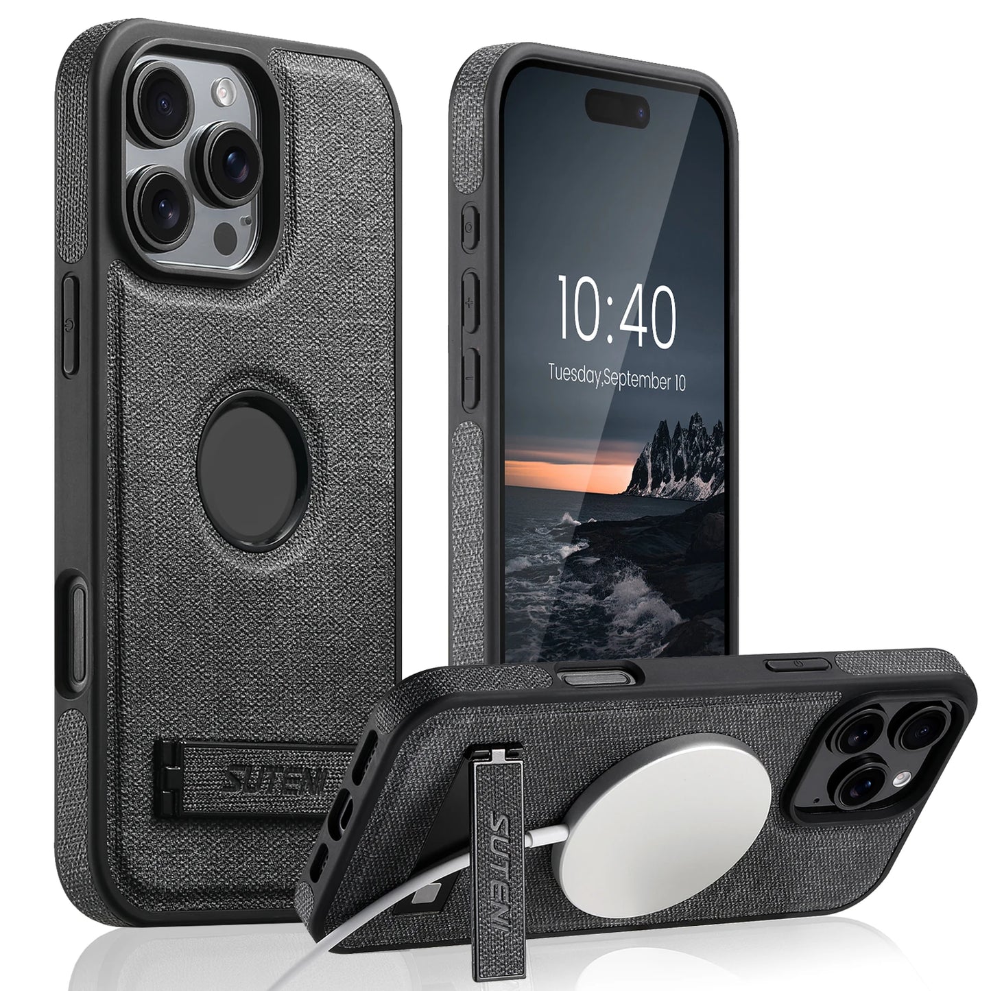 SUTENI Luxus PU Leder MagSafe Hülle