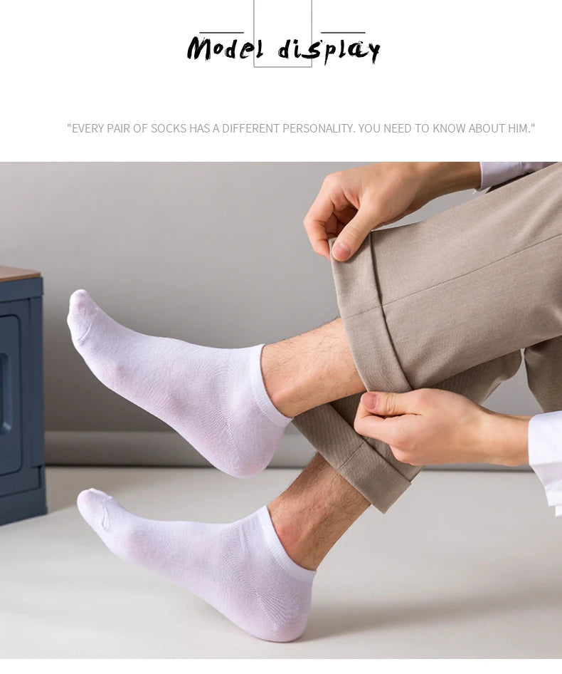 5 Pairs of Women's/men's Boat Socks Invisible Low Cut Anti Slip Summer No Show Ankle Socks Solid Color Casual Breathable - FUXL-Shopify