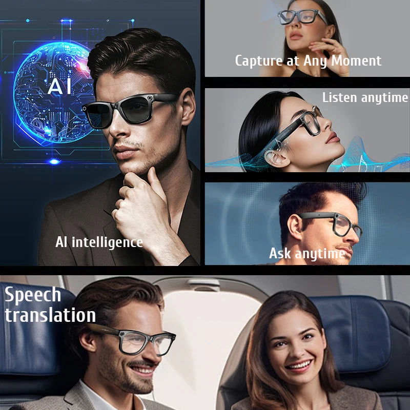 Neue 800 W Pixel Smart Brille mit AI Kamera Mikrokamera Fotografie Videoaufzeichnung Sprachanruf Übersetzung Gradient Sonnenbrille