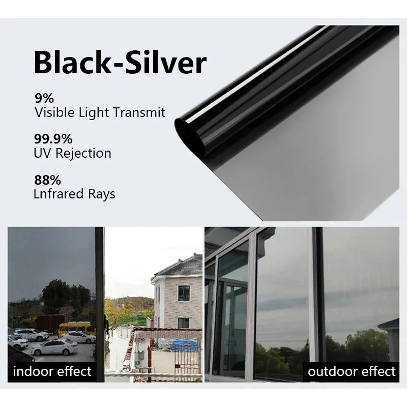 Fenster-Sichtschutzfolie 60–90 cm – Einweg-Spiegelfolie aus Vinyl, nicht klebend, Anti-Look & UV-Schutz – Glasaufkleber als Rolle für Zuhause & Büro