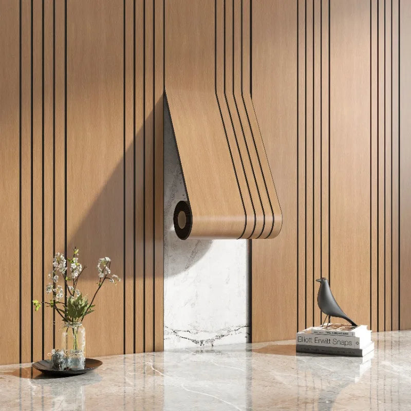 Selbstklebende Wandtafel mit Holzmaserung – Verdickter Schaumstoff, Schalldämmend, Vinyl, wasserdicht & abnehmbar – Heimdekorationsaufkleber