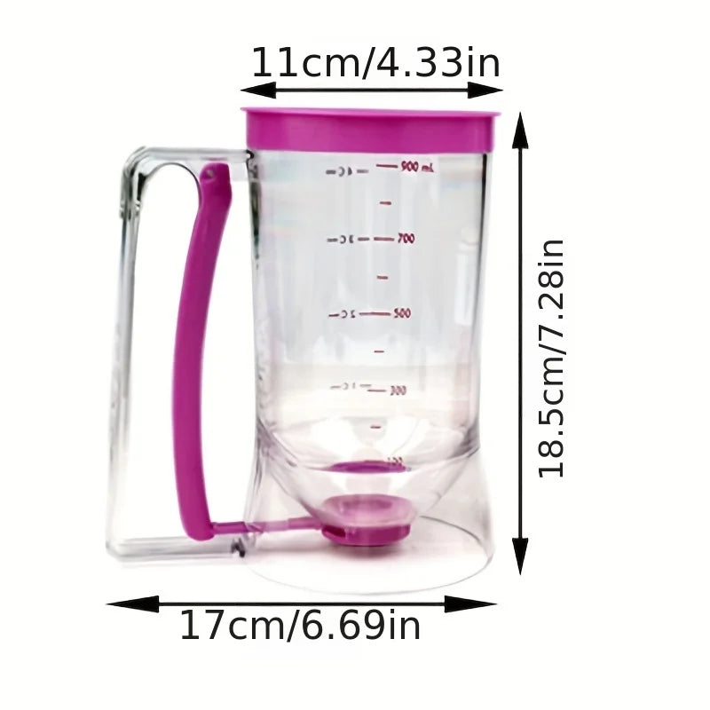 900ml Teigspender (1 Stück) – Mit Messskala & Auslauf – Ideal für Pfannkuchen, Cupcakes & Kekse – Spülmaschinengeeignet - FUXL-Shopify
