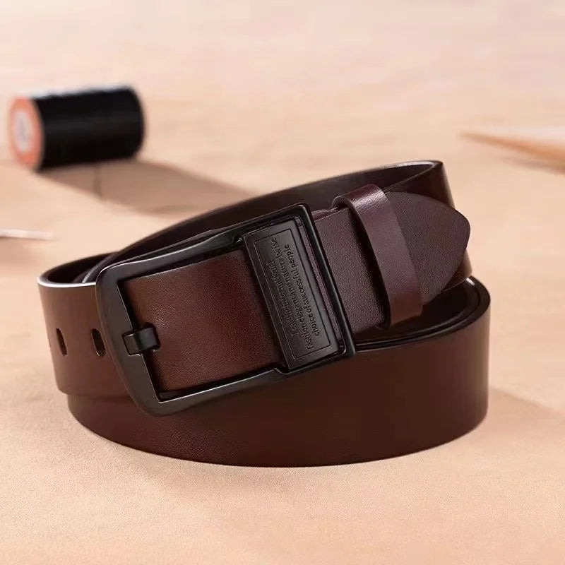 Herren-Gürtel aus Leder – Edles Metall-Schnallen-Design für Business & Freizeit