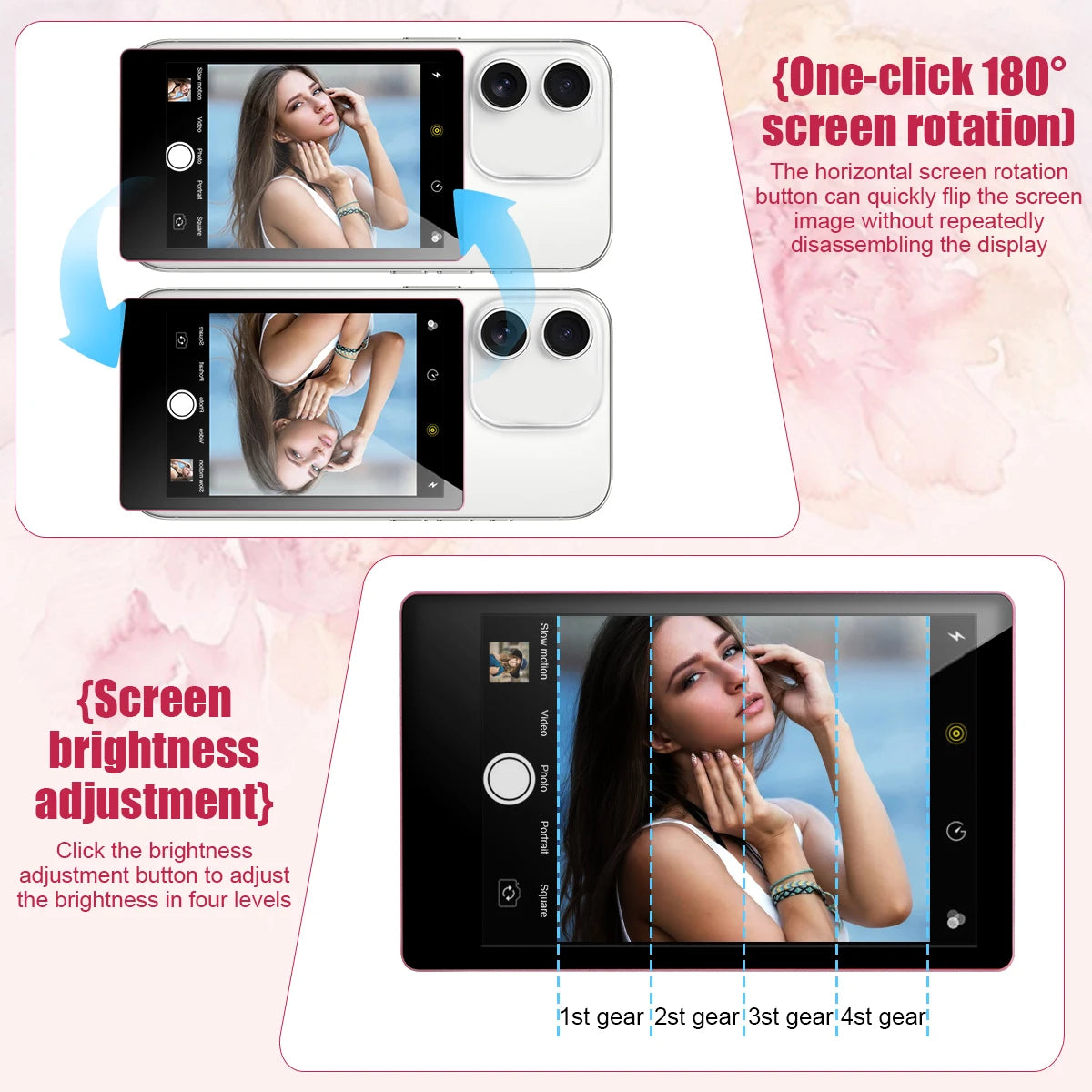 Drahtloser magnetischer Smartphone-Monitor für Rückkamera – Ideal für Selfies, Vlogs & Live-Streams