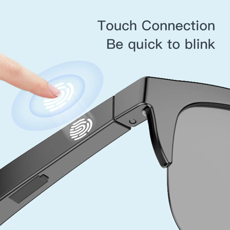 Intelligente Bluetooth-Brille auf Touch-Basis mit Knochenleitung für Outdoor-Sportanrufe, Sonnenbrillen, kabellose Business-Kopfhörer