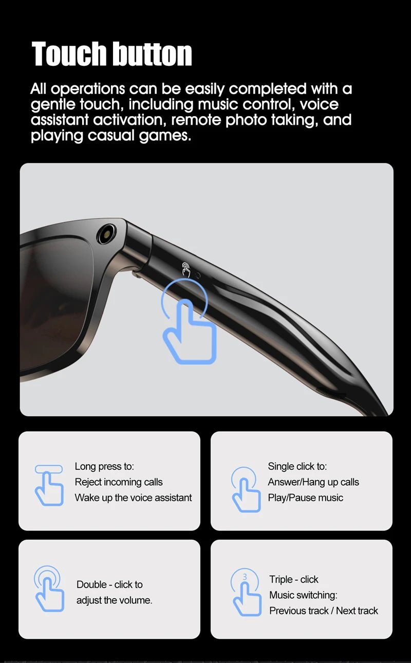 Xiaomi 4KHD AI Smart Brille GPT 100mp Multifunktionale Kamera Chat Bluetooth Anruf Sprachassistent Musik Player Smart Übersetzung
