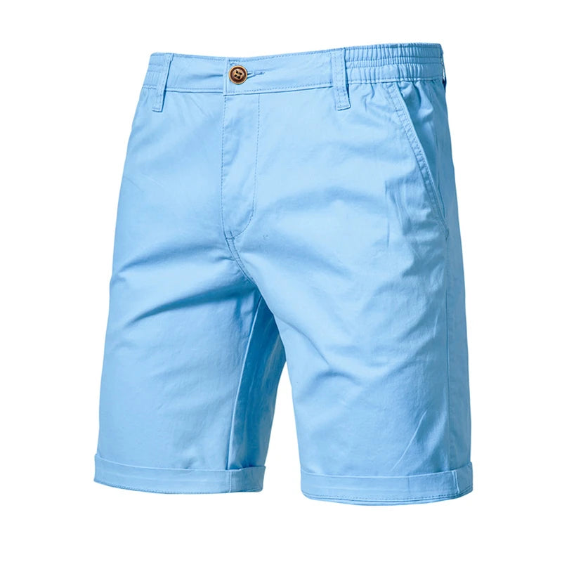 2025 neue Sommer 100% Baumwolle Solide Shorts Männer Hohe Qualität Casual Business Social Elastische Taille Männer Shorts 10 Farben Strand shorts