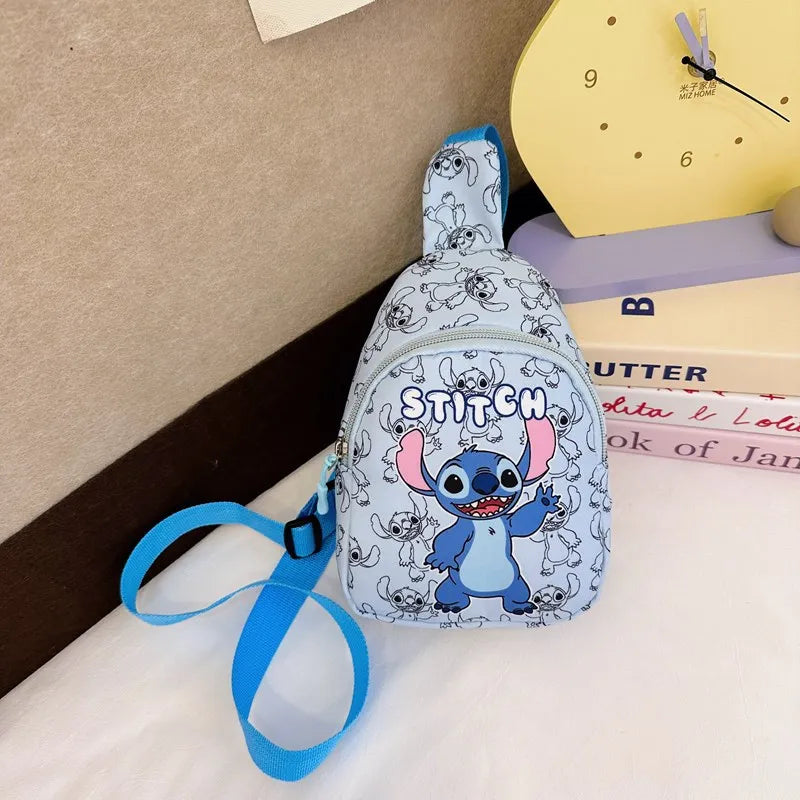 Stitch & Angel Sling Brusttasche, Cartoon-Anime-Umhängetasche, modische lässige Umhängetasche mit Münzgeldbörse für die tägliche Reise