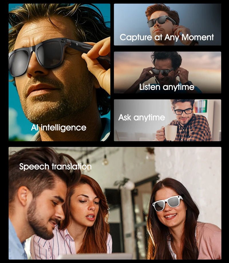 Xiaomi 4KHD AI Smart Brille GPT 100mp Multifunktionale Kamera Chat Bluetooth Anruf Sprachassistent Musik Player Smart Übersetzung