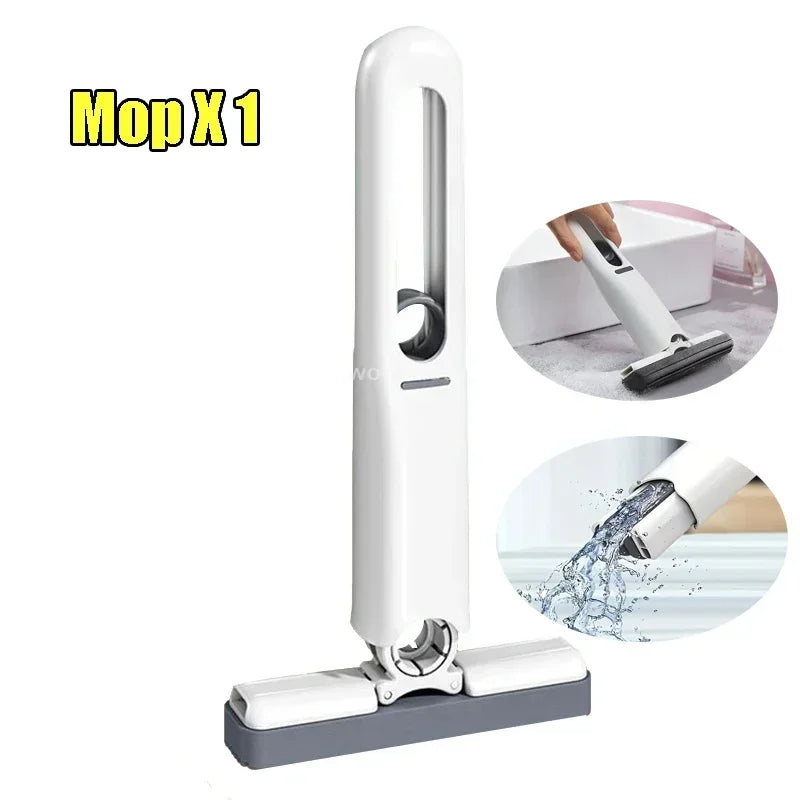 Schwamm Stroh Reinigung Kleine Reiniger Mini Mopp Leistungsstarke Squeeze Falten Hause Selbst-quetschen Boden Waschen Mops Saubere Werkzeuge
