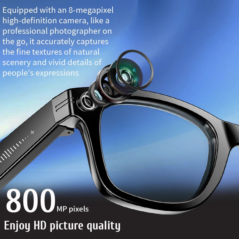 Neue 800 W Pixel Smart Brille mit AI Kamera Mikrokamera Fotografie Videoaufzeichnung Sprachanruf Übersetzung Gradient Sonnenbrille