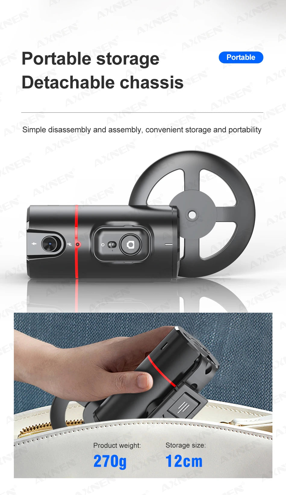 AXNEN P02 360 Rotation Follow-up Gimbal Stabilisator Einbeinstativ Desktop Tracking Gimbal mit Fernbedienung für Telefon Tiktok Live Fotografie - FUXL-Shopify