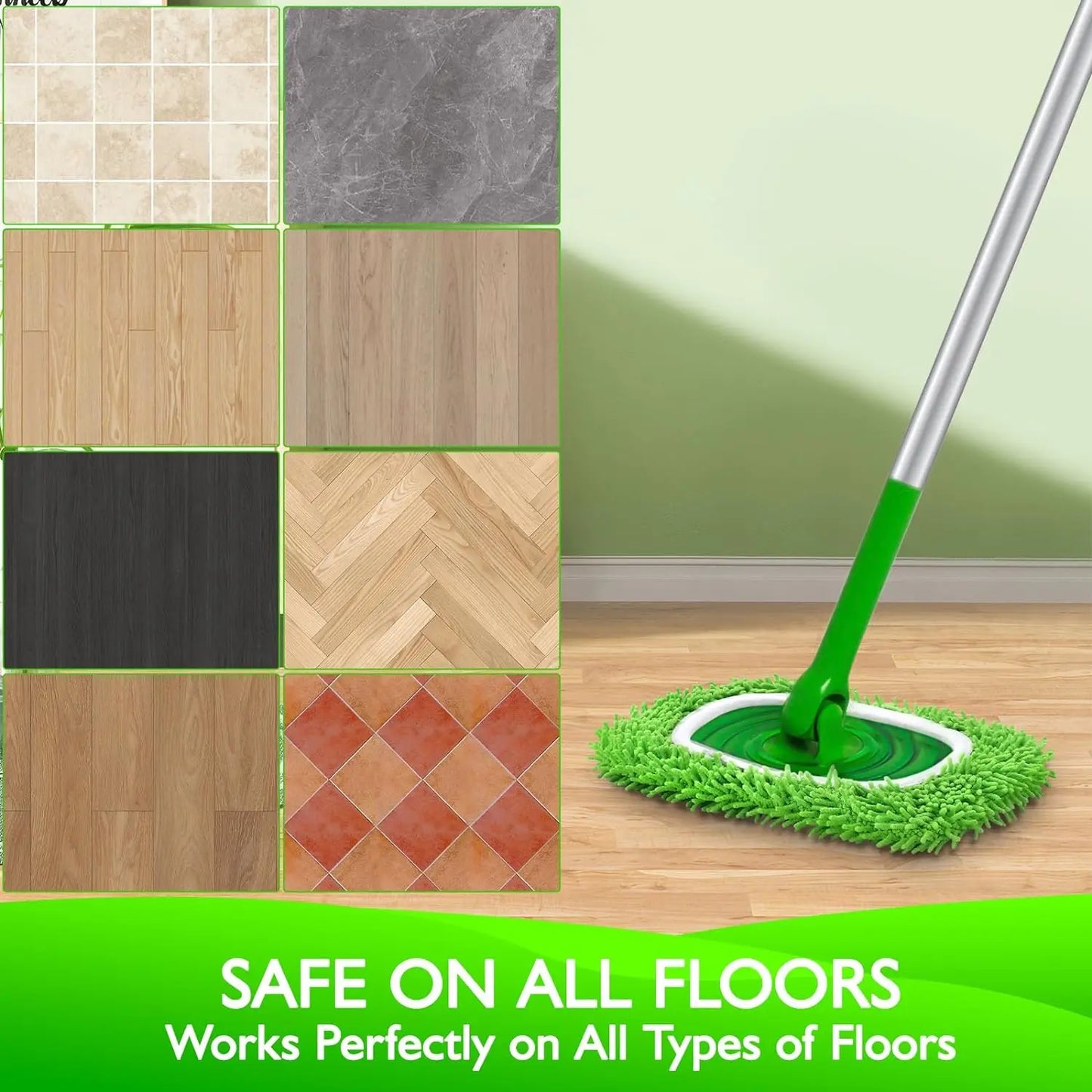 FUXL 2er-Pack wiederverwendbare trockene Kehrtücher, Mikrofaser-Nasswischpads, kompatibel mit Swiffer Sweeper Mop-Ersatz - FUXL-Shopify