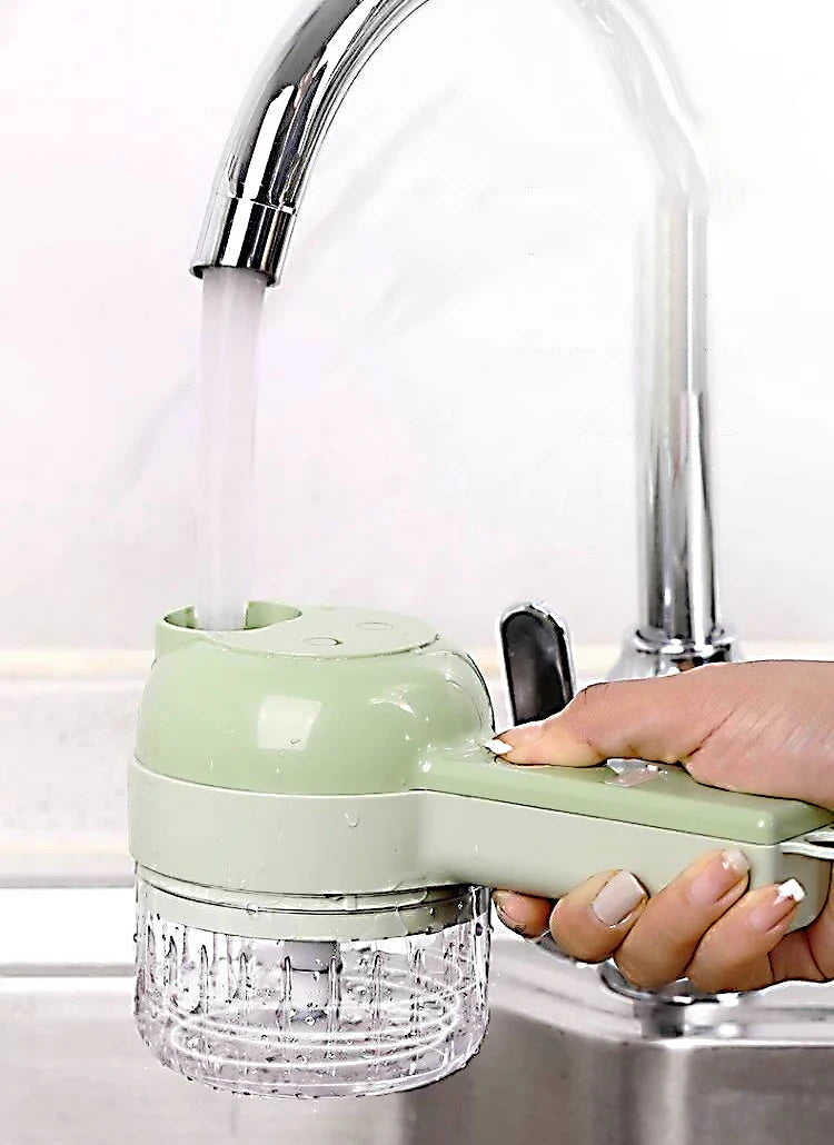 5-in-1-Set für elektrische Gemüseschneider, tragbar, wiederaufladbar, kabellose Küchenmaschine und Zerkleinerer für Paprika, Knoblauch und Fleisch - FUXL-Shopify