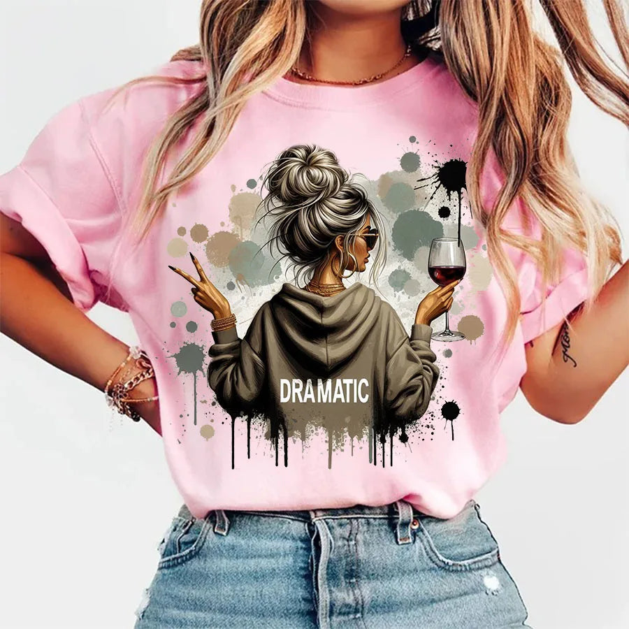 Dramatische Vintage-Aufkleber – Bügelbare Wärmeübertragungssticker für T-Shirts, Hoodies & Taschen – Retro-Design für Kleidung & Stoff