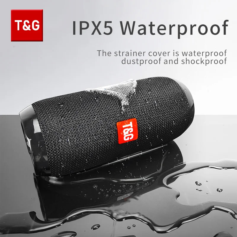 Bluetooth-Lautsprecher T&G TG117 Tragbare TWS-Soundbox Wasserdichter Lautsprecher Outdoor-Stereo-Surround-Lautsprecher unterstützen TF FM-Radio