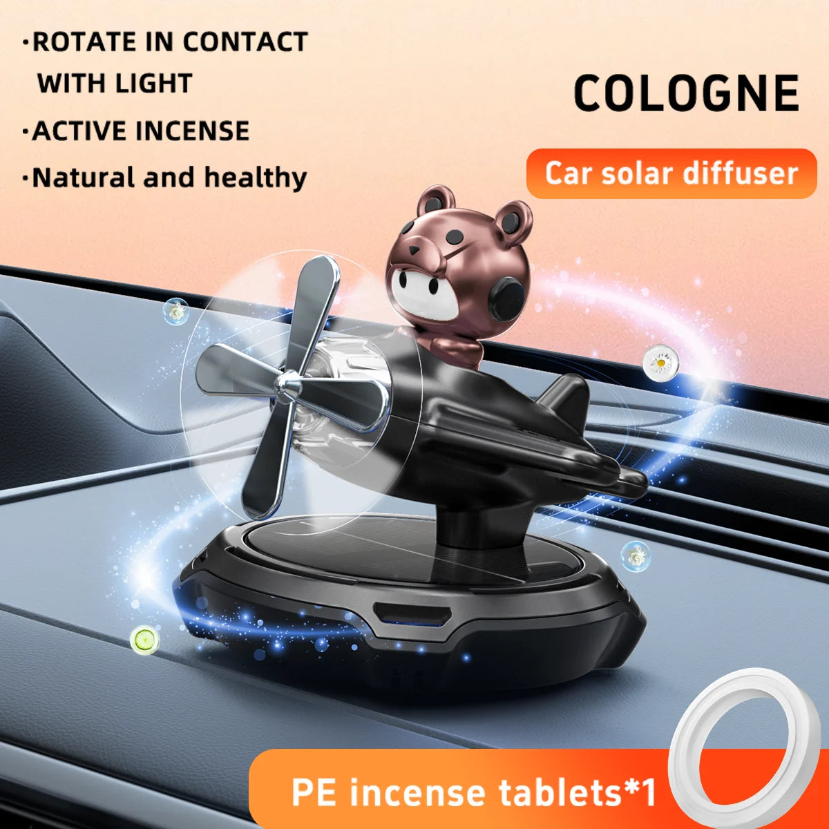 Solar-Auto-Duftspender | Niedlicher Bär & Hund | Aromatherapie - FUXL-Shopify