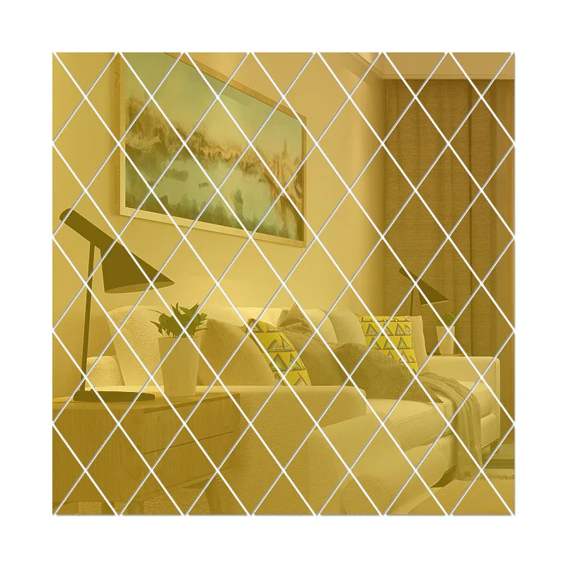 3D-Spiegelaufkleber, DIY-Acryl-Dreiecke, selbstklebende Diamanten, Wandspiegelaufkleber für Wohnzimmer, Heimdekoration, 10/17/32/58 Stück