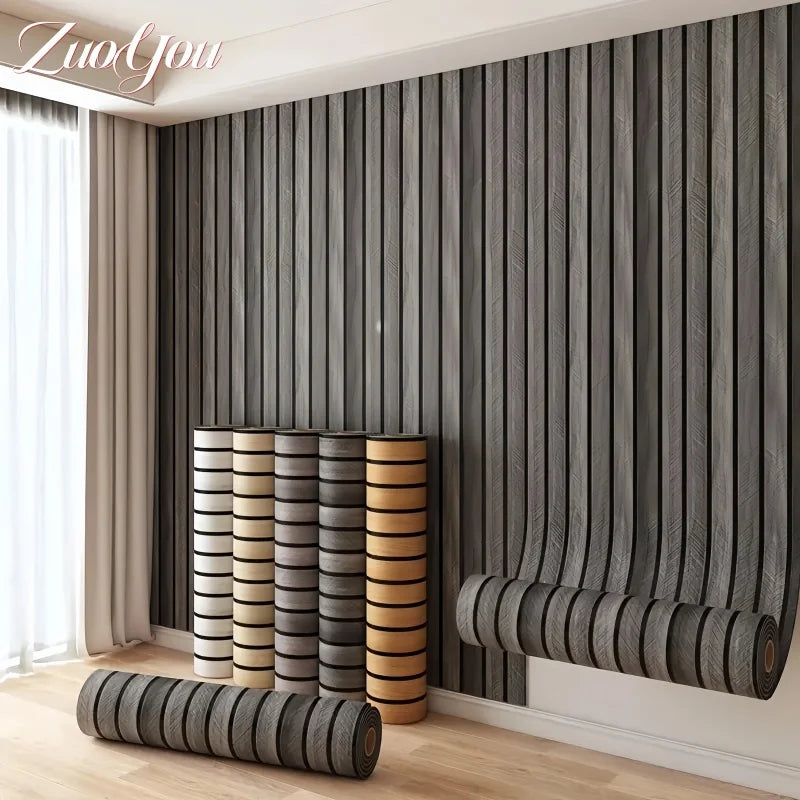 Nachahmung von Holzmaserung, Schaumstoff-Tapete, selbstklebend, wasserdicht, für Schlafzimmer, Wohnzimmer, Wandaufkleber zum Abziehen und Aufkleben, Raumdekoration