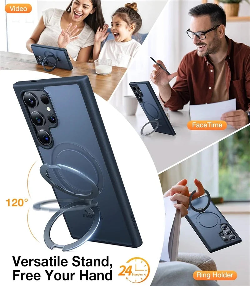 Magnetische Metal Ring Stand Hülle für Samsung Galaxy S25