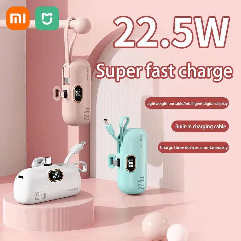 Xiaomi Mini Praktische mobile Powerbank 30000 mAh Tragbares Schnellladen geeignet für iPhone 16 15 14 Samsung Externer Akku
