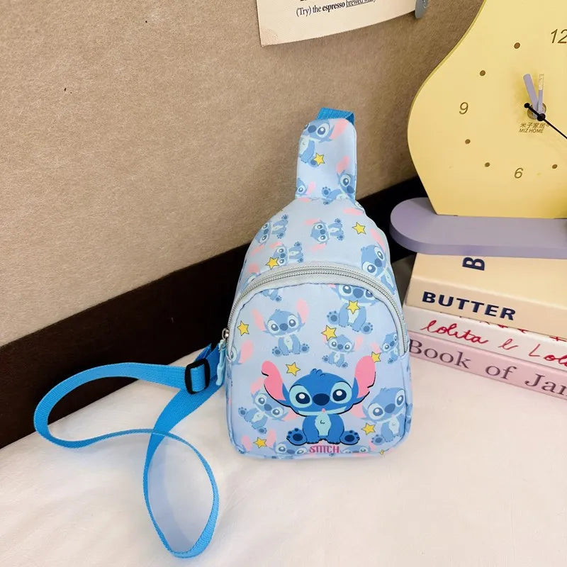 Stitch & Angel Sling Brusttasche, Cartoon-Anime-Umhängetasche, modische lässige Umhängetasche mit Münzgeldbörse für die tägliche Reise