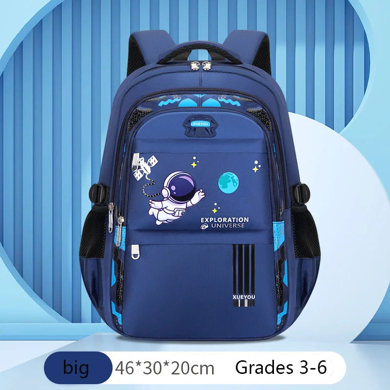 Kinder-Rucksack – Schulranzen für Jungen mit Astronauten-Motiv, wasserdichter Grundschulrucksack, Büchertasche, Mochila Infantil