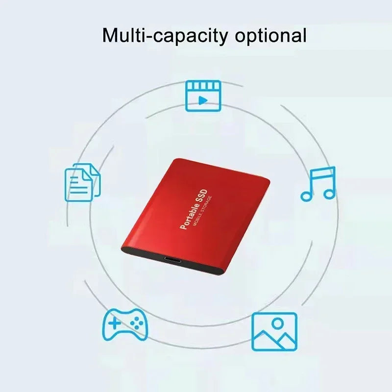 Tragbare SSD mit 16 TB, 2 TB, 1 TB – USB 3.1 & Typ-C – Externe Hochgeschwindigkeits-Festplatte für Laptop, PC, Mac – Speicher für Fotos & Daten