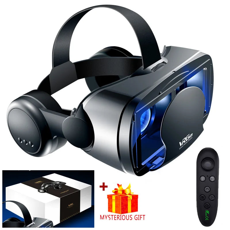 Virtual Reality 3D VR Headset Smart Brille Helm für Smartphones Handy Mobile 7-Zoll-Linsen Fernglas mit Controllern