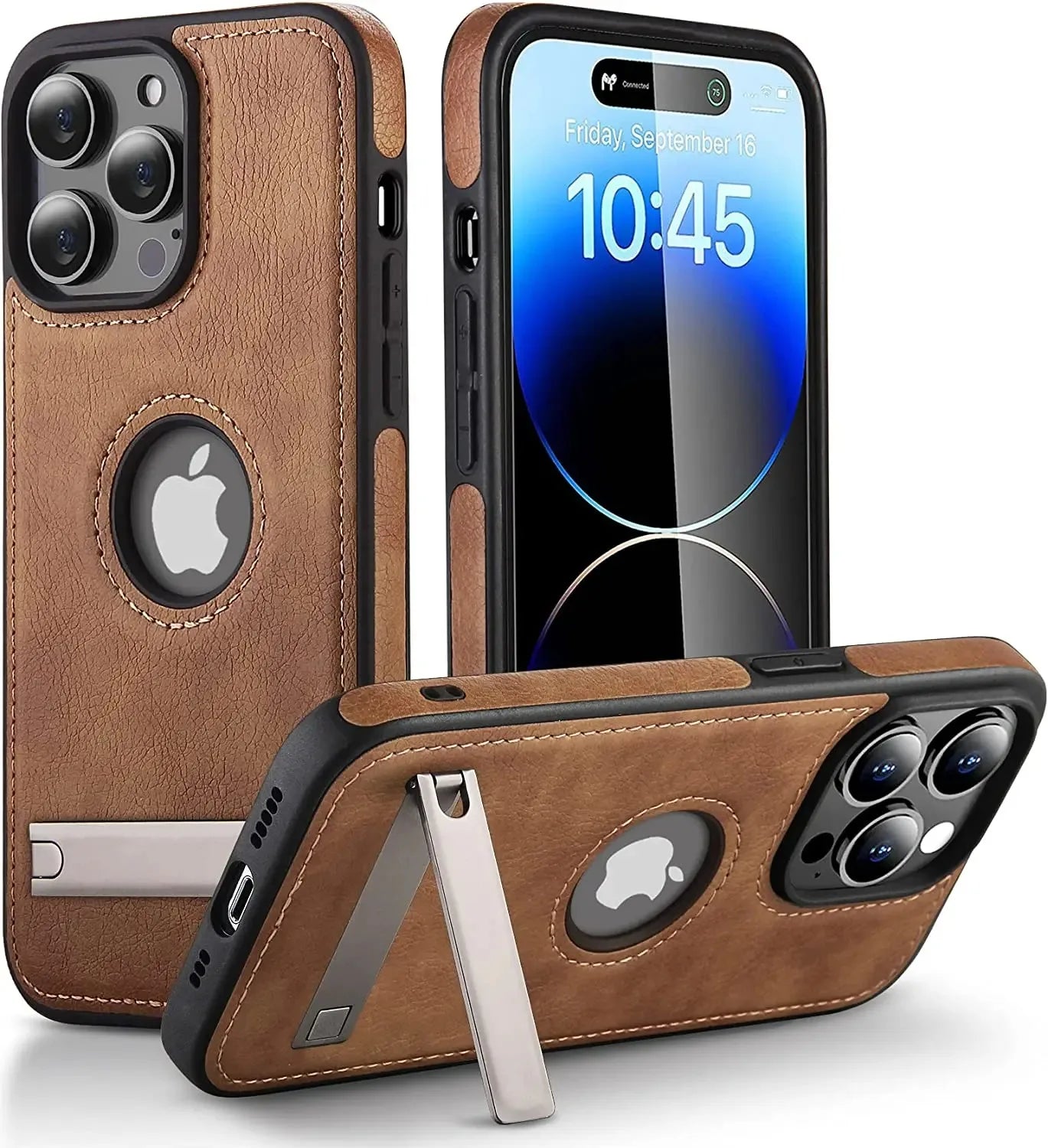 Luxus PU Leder Handyhülle mit Standfuß für iPhone