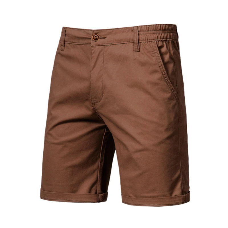 2025 neue Sommer 100% Baumwolle Solide Shorts Männer Hohe Qualität Casual Business Social Elastische Taille Männer Shorts 10 Farben Strand shorts