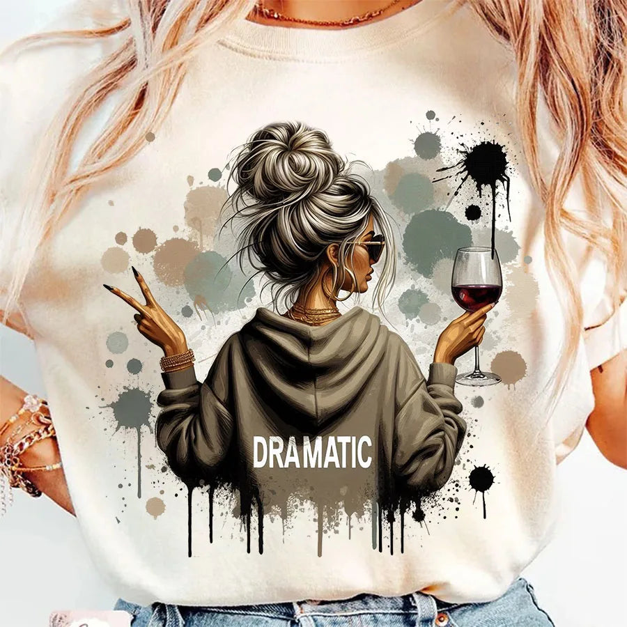 Dramatische Vintage-Aufkleber – Bügelbare Wärmeübertragungssticker für T-Shirts, Hoodies & Taschen – Retro-Design für Kleidung & Stoff
