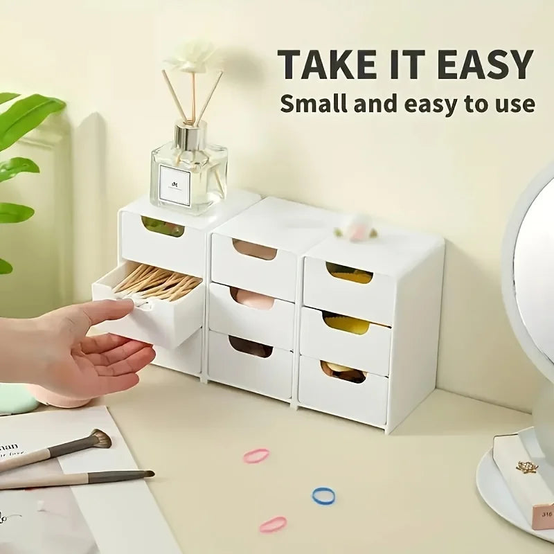 Schicker 3-stöckiger Schreibtisch-Organizer mit Schubladen – ideal für die Aufbewahrung von Bürobedarf, Schmuck und Kosmetika – tragbare Trennbox - FUXL-Shopify