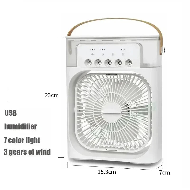 Neue 3-in-1-Ventilator, Klimaanlage, Haushalt, Mini-Luftkühler, LED-Nachtlicht, tragbarer Luftbefeuchter, Lufteinstellventilator, Büro- und Heimventilator