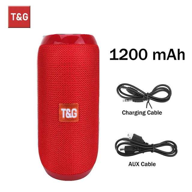 Bluetooth-Lautsprecher T&G TG117 Tragbare TWS-Soundbox Wasserdichter Lautsprecher Outdoor-Stereo-Surround-Lautsprecher unterstützen TF FM-Radio