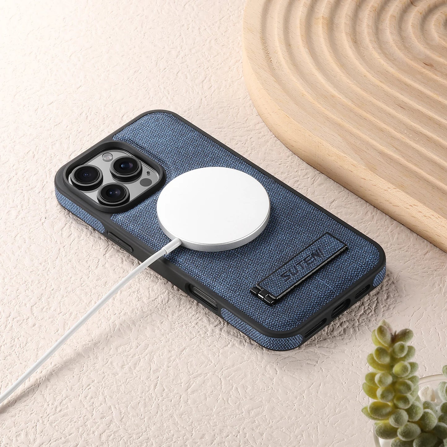 SUTENI Luxus PU Leder MagSafe Hülle