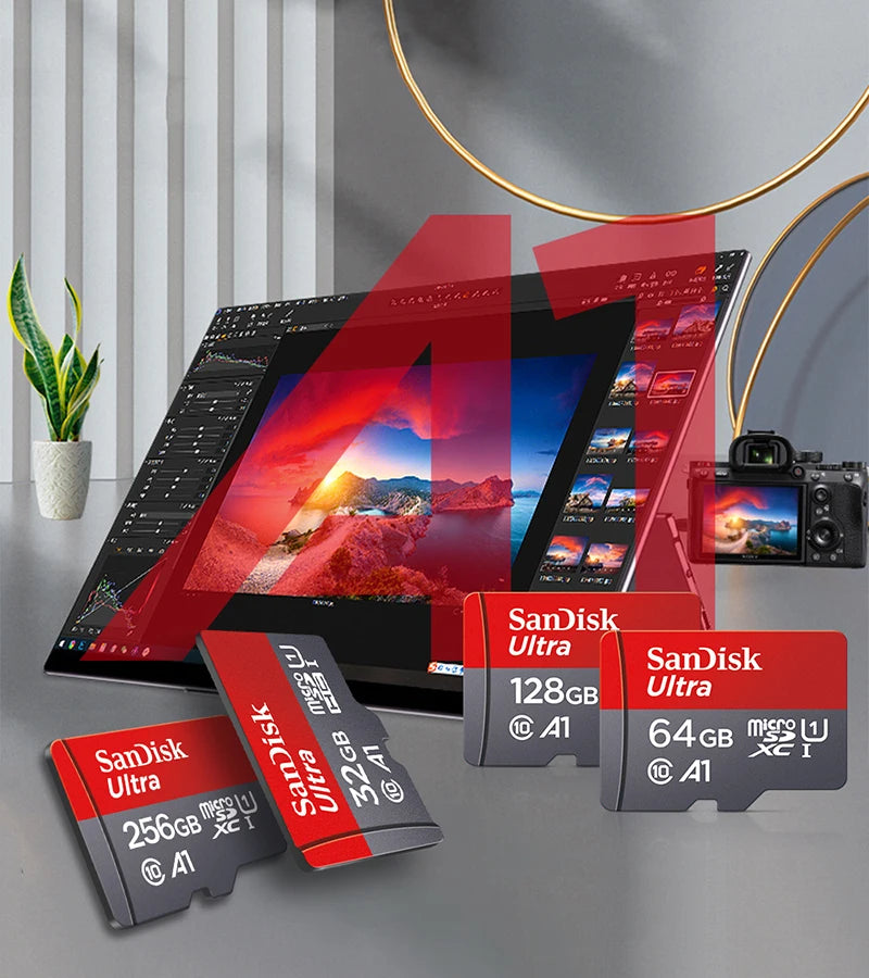 Original Sandisk Speicherkarte 256 GB 128 GB 64 GB 32 GB TF Micro SD-Karte Klasse 10 UHS-1 Flash-Karte Speicher Microsd für Smartphone PC