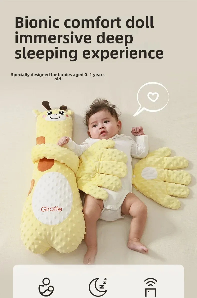 Baby-Schlafkissen mit beruhigender Palmen-Fernbedienung, elektrisches Baby-Handkissen, beruhigende Puppe, Palmenkissen für Kleinkinder