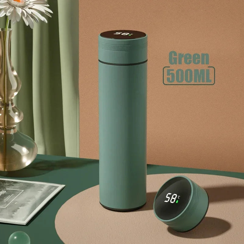 500 ml Temperaturanzeige Thermoskanne Tasse Edelstahl geteilte Thermosflasche Outdoor Vakuumisolierte Tasse Vatertagsgeschenk