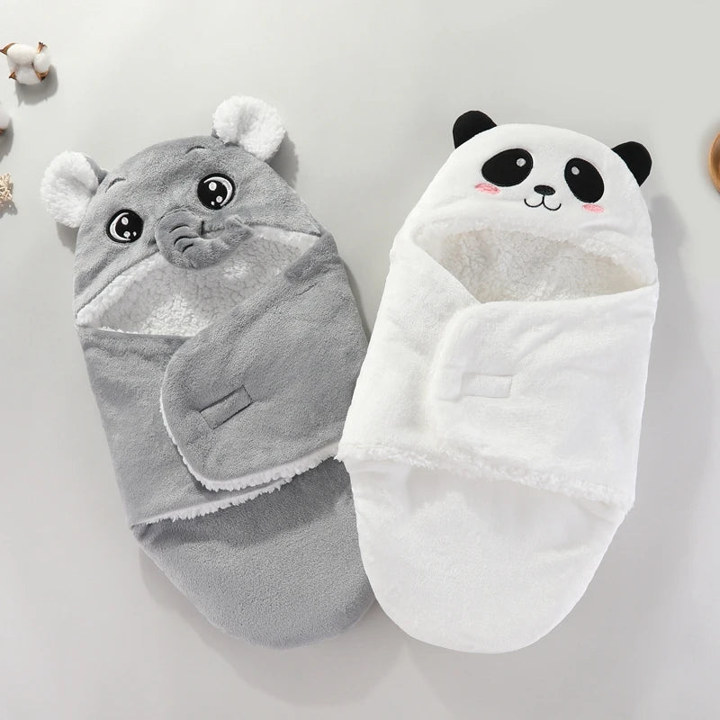 Weiche Babyschlafsäcke, warm, für Herbst und Winter, Wickeldecken für Neugeborene, Cartoon-Kokon für Babys, Flanell-Babyschlafsack, 0–9 Monate - FUXL-Shopify