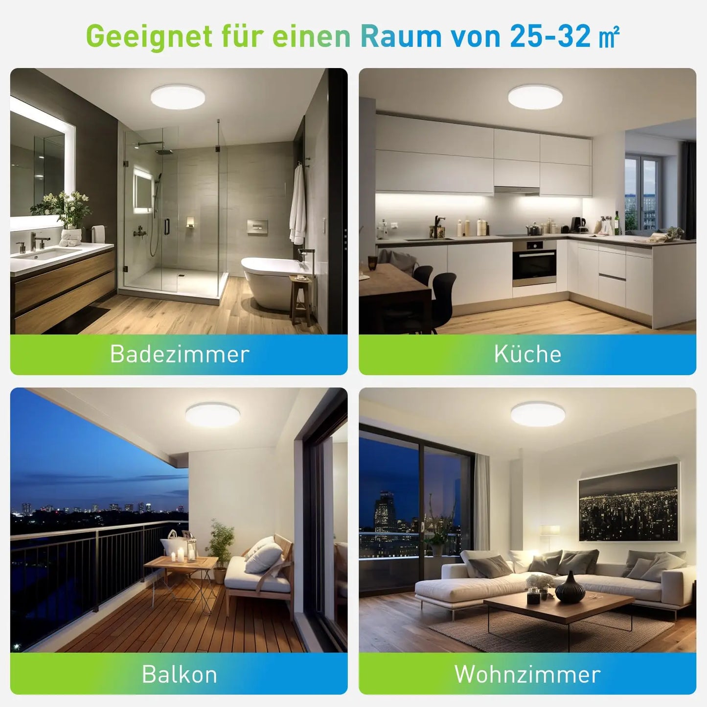 Round LED Ceiling Light Modern Home Decorative Ceiling Lighting Fixture 18/24/36/48W Living Room Bedroom Indoor Kitchen Lighting - FUXL-Shopify